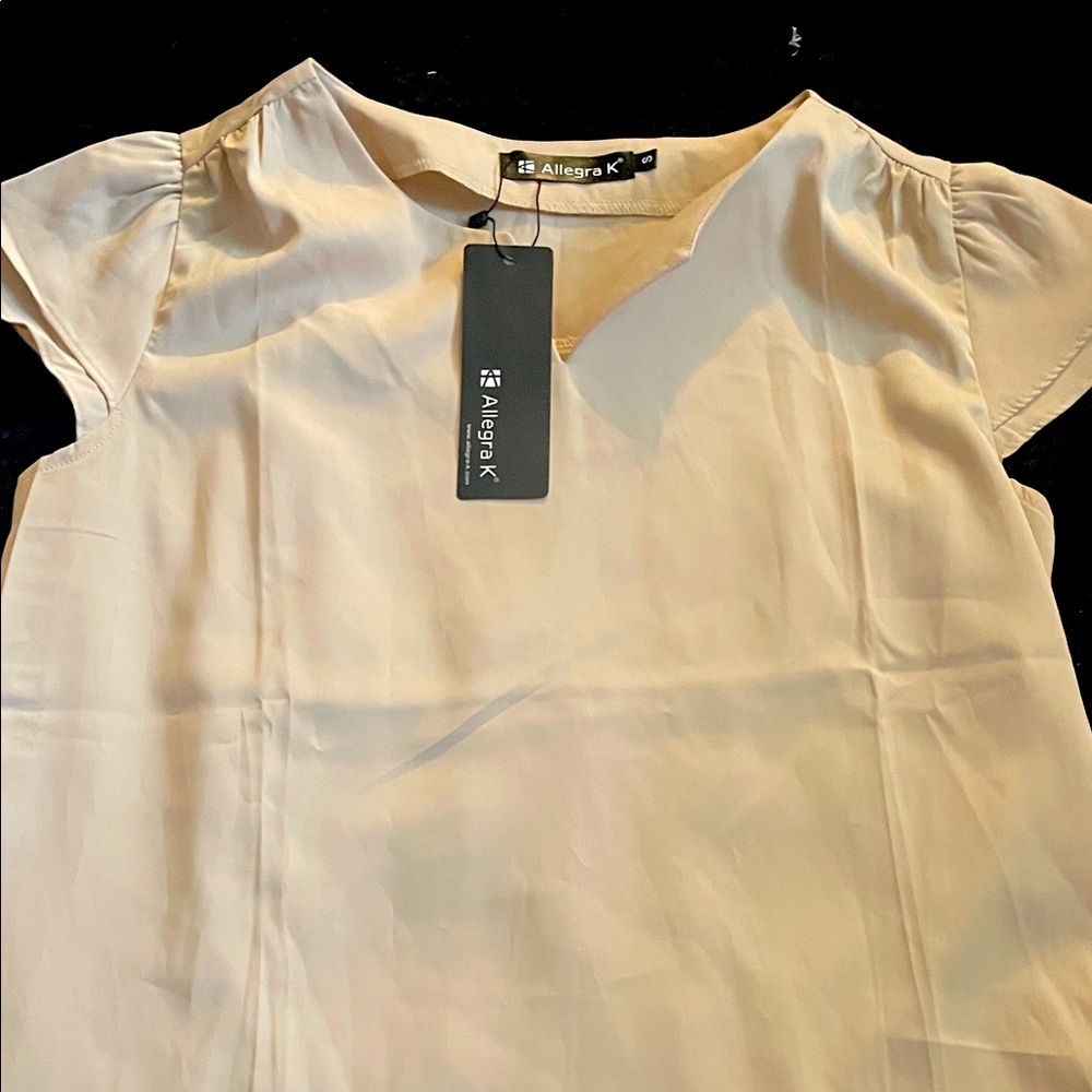 Allegra K Women's Soft Cream Blouse